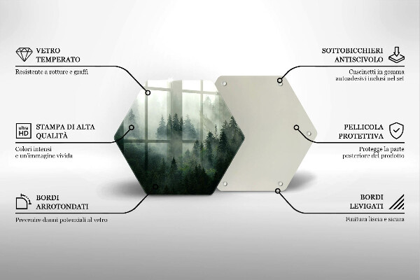 Skleněná deska do kuchyně Zamlžená lesní krajina