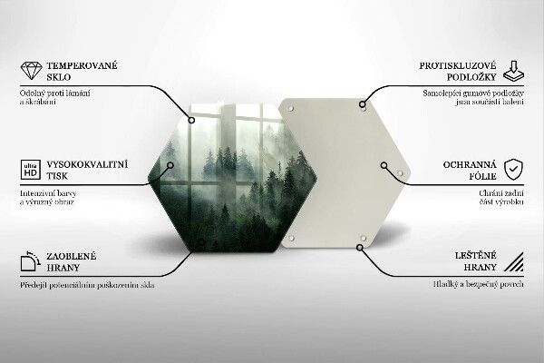 Skleněná deska do kuchyně Zamlžená lesní krajina