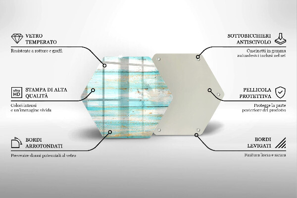 Skleněná deska do kuchyně Vintage dřevěné desky