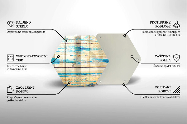 Skleněná deska do kuchyně Retro dřevěné desky