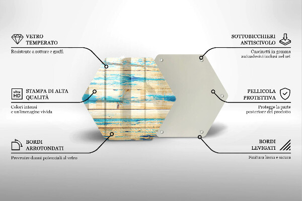 Skleněná deska do kuchyně Retro dřevěné desky