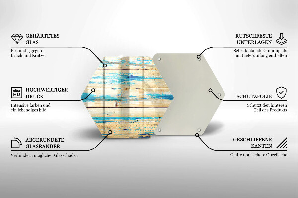 Skleněná deska do kuchyně Retro dřevěné desky