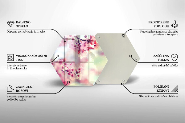Skleněná deska do kuchyně Příroda jabloňové květy