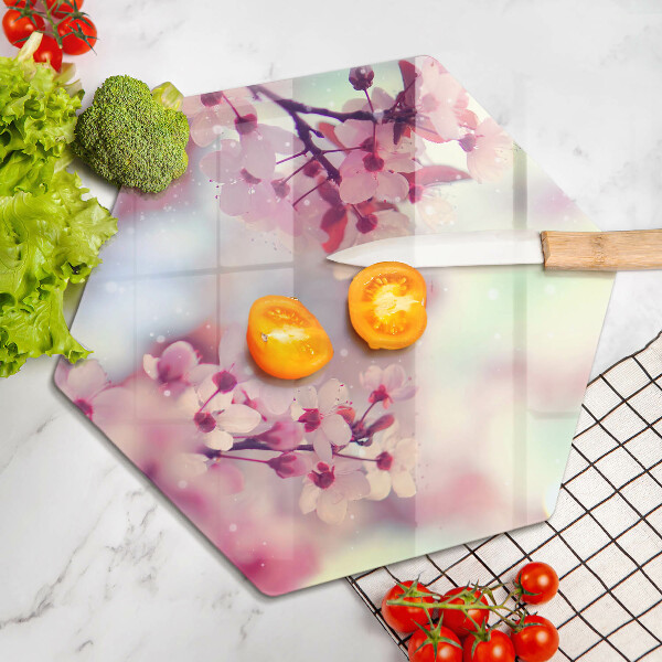 Skleněná deska do kuchyně Příroda jabloňové květy