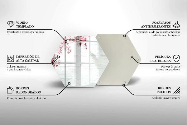 Skleněná deska do kuchyně Květiny na prknech