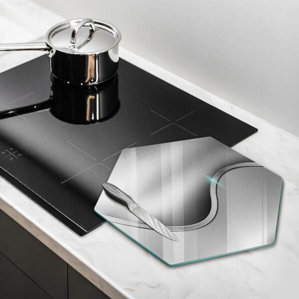 Skleněná krájecí deska Abstraktní stříbrný kov