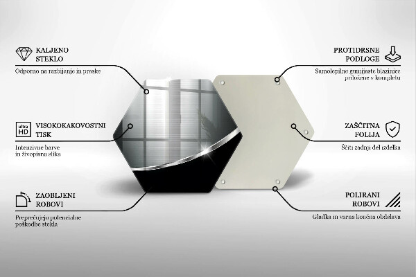 Skleněná krájecí deska Abstrakce s kovem