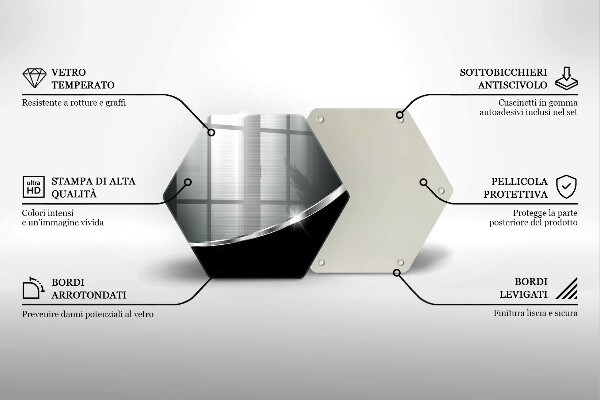 Skleněná krájecí deska Abstrakce s kovem