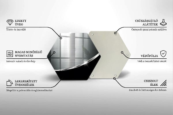 Skleněná krájecí deska Abstrakce s kovem