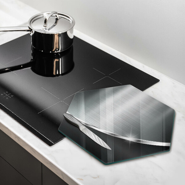 Skleněná krájecí deska Abstrakce s kovem