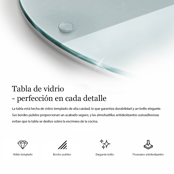 Skleněná krájecí deska průhledná 30 cm