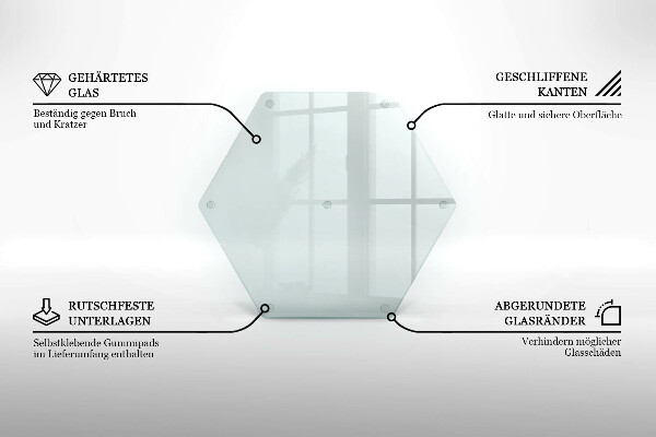 Skleněná deska průhledná do kuchyně 40 cm