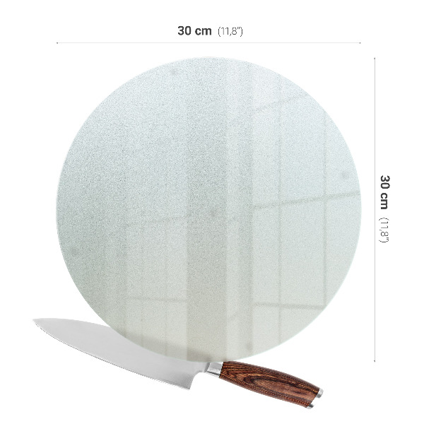 Kulaté skleněné krájecí prkénko o průměru 30 cm