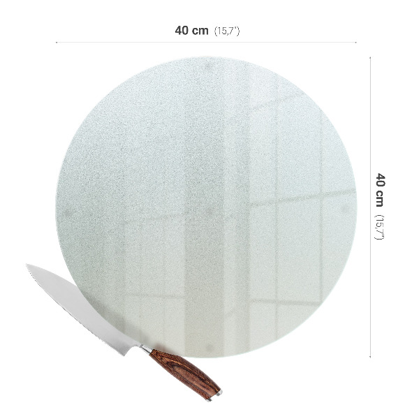 Kulaté skleněné krájecí prkénko o průměru 40 cm