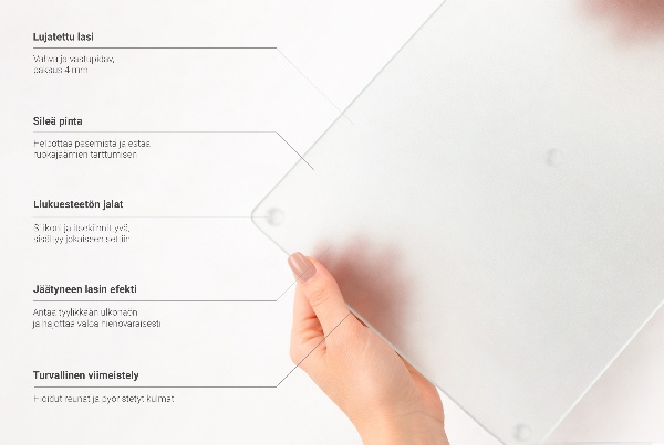 Skleněná kuchyňská deska 80 × 52 cm