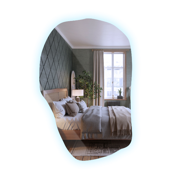 Nepravidelné zrcadlo s led osvětlením unikátní 70x46 cm