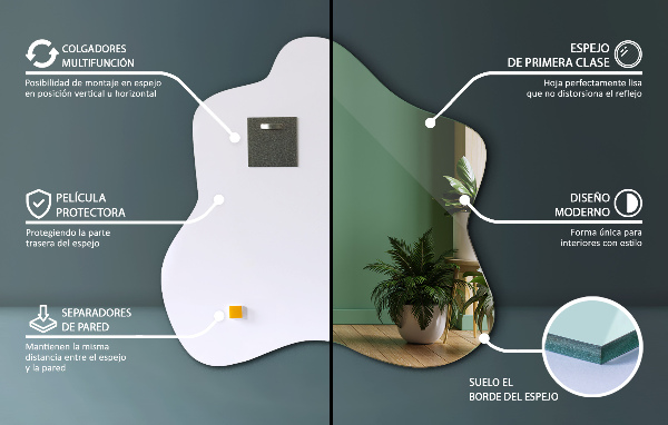 Zrcadlo skvrna atypické 48x48 cm