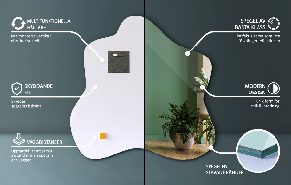 Zrcadlo skvrna atypické 48x48 cm