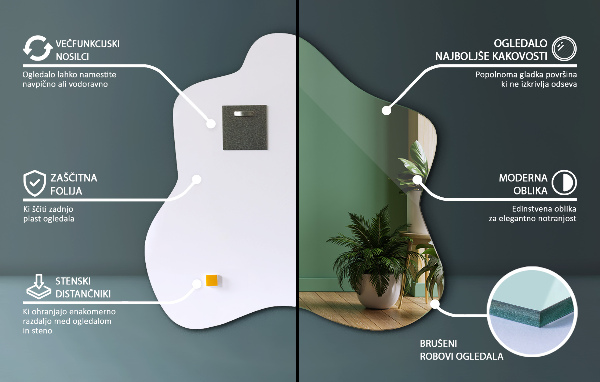 Zrcadlo skvrna atypické 48x48 cm