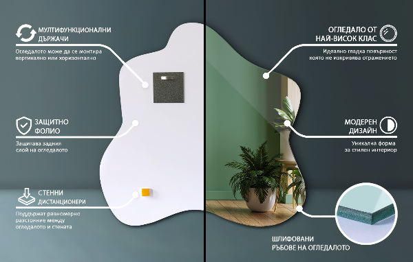 Zrcadlo skvrna atypické 58x58 cm