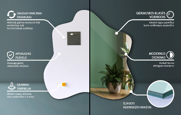 Zrcadlo skvrna atypické 77x77 cm