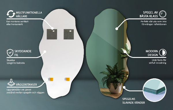 Atypické zrcadlo skvrna 45x90