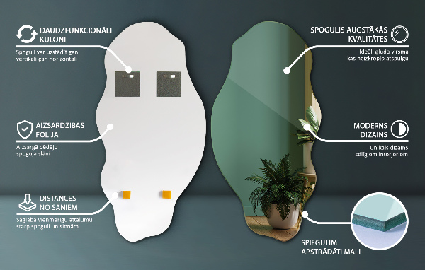 Nepravidelné zrcadlo skvrna 50x100