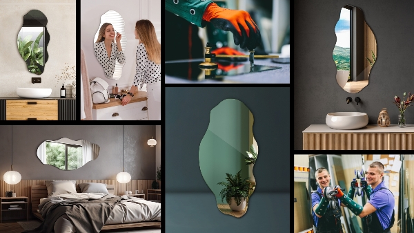 Nepravidelné zrcadlo skvrna 50x100