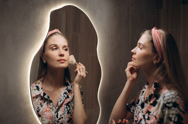 Organické zrcadlo s led dekorativní 50x100 cm