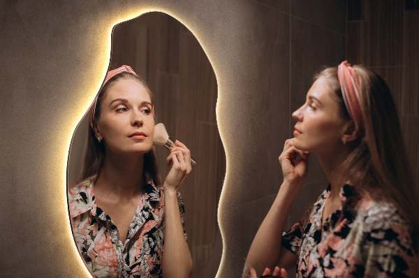 Organické zrcadlo s led dekorativní 50x100 cm