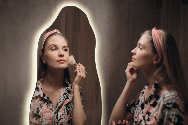 Organické zrcadlo s led stylový 40x80 cm