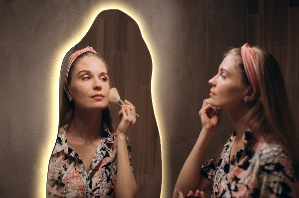 Organické zrcadlo s led minimalistický 45x90 cm