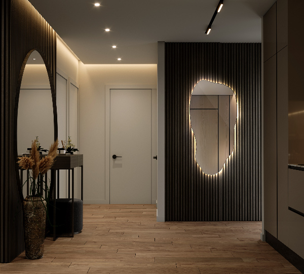 Organické zrcadlo s led impozantní 50x100 cm