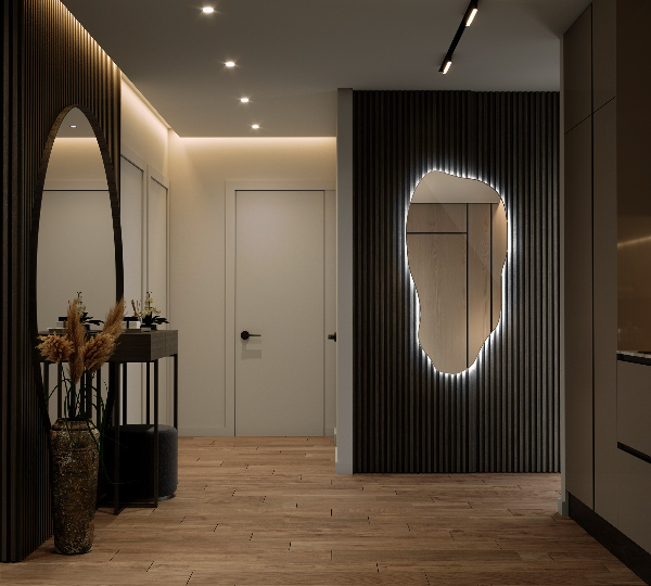 Organické zrcadlo s led impozantní 50x100 cm