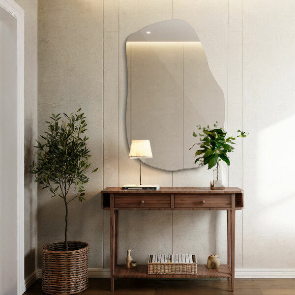 Atypické zrcadlo bez rámu 80x52 cm