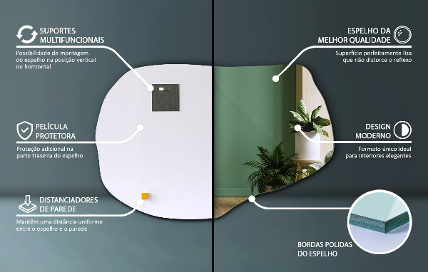 Organické zrcadlo stylové 90x59 cm