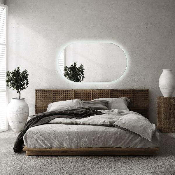 Zrcadlo ovál s led osvětlením 52x90 cm