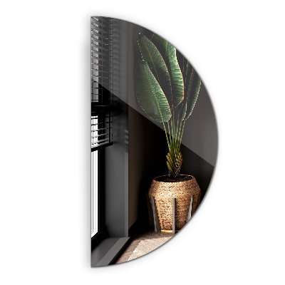 Půlkruhové designove zrcadlo bez rámu 35x70 cm
