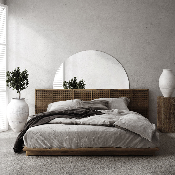 Půlkruhové designove zrcadlo bez rámu 35x70 cm