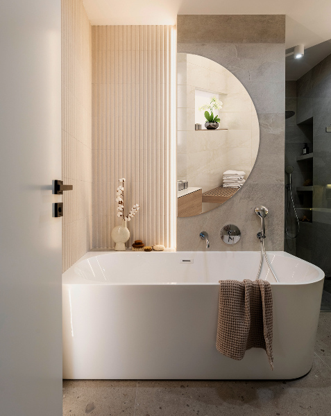 Půlkruhové zrcadlo na zeď bez rámu 45x90 cm