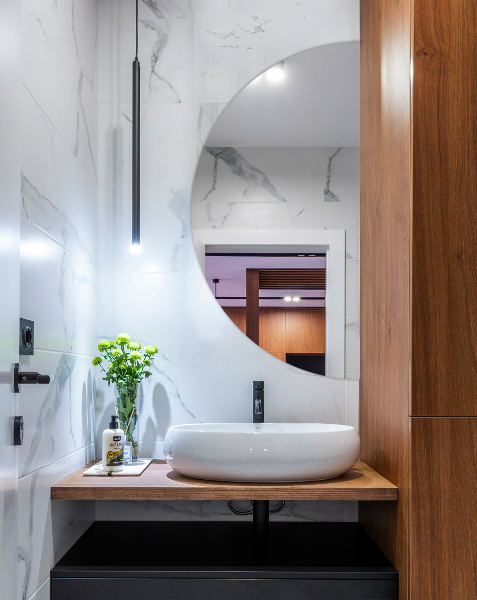 Půlkruhové zrcadlo na zeď bez rámu 50x100 cm