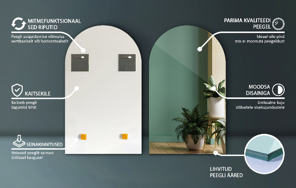 Obloukové zrcadlo 40x70 cm