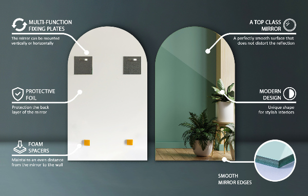 Obloukové zrcadlo 40x70 cm