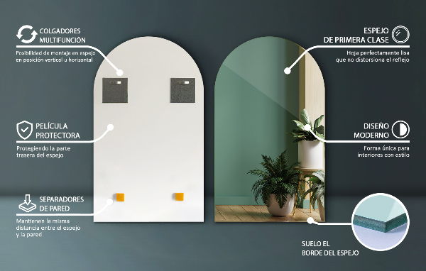 Polooválné zrcadlo 50x90 cm