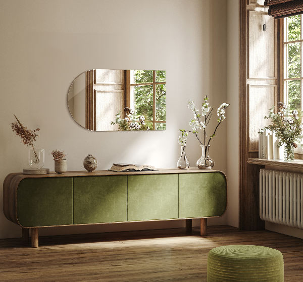 Polooválné zrcadlo 50x90 cm