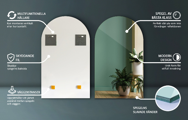 Polooválné zrcadlo dekorativní 60x100 cm