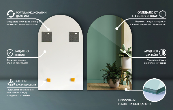 Polooválné zrcadlo dekorativní 60x100 cm