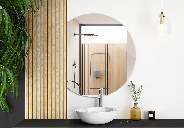 Kruhové zrcadlo 84x100 cm