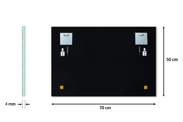 Obdélníkové nástěnné zrcadlo bez rámu 70x50 cm
