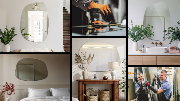 Atypické zrcadlo ve tvaru skvrny 55x38 cm